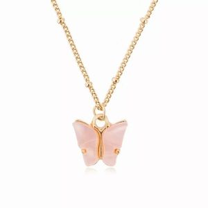 SALE! “BRIMSTONE BUTTERFLY’ BABY PINK NECKLACE